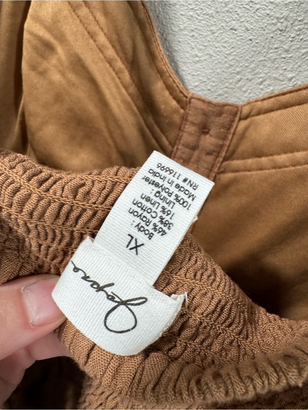 NWT Women’s Brown Tank Dress with Button Front - Picture 6 of 6